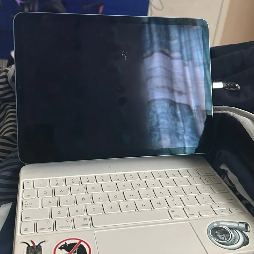 White Keyboard with Tablet